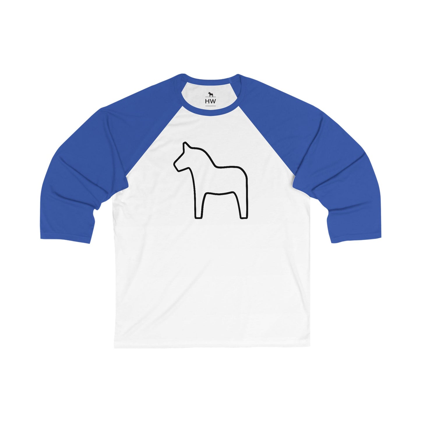 DALA HORSE Unisex 3\4 Sleeve Baseball Tee