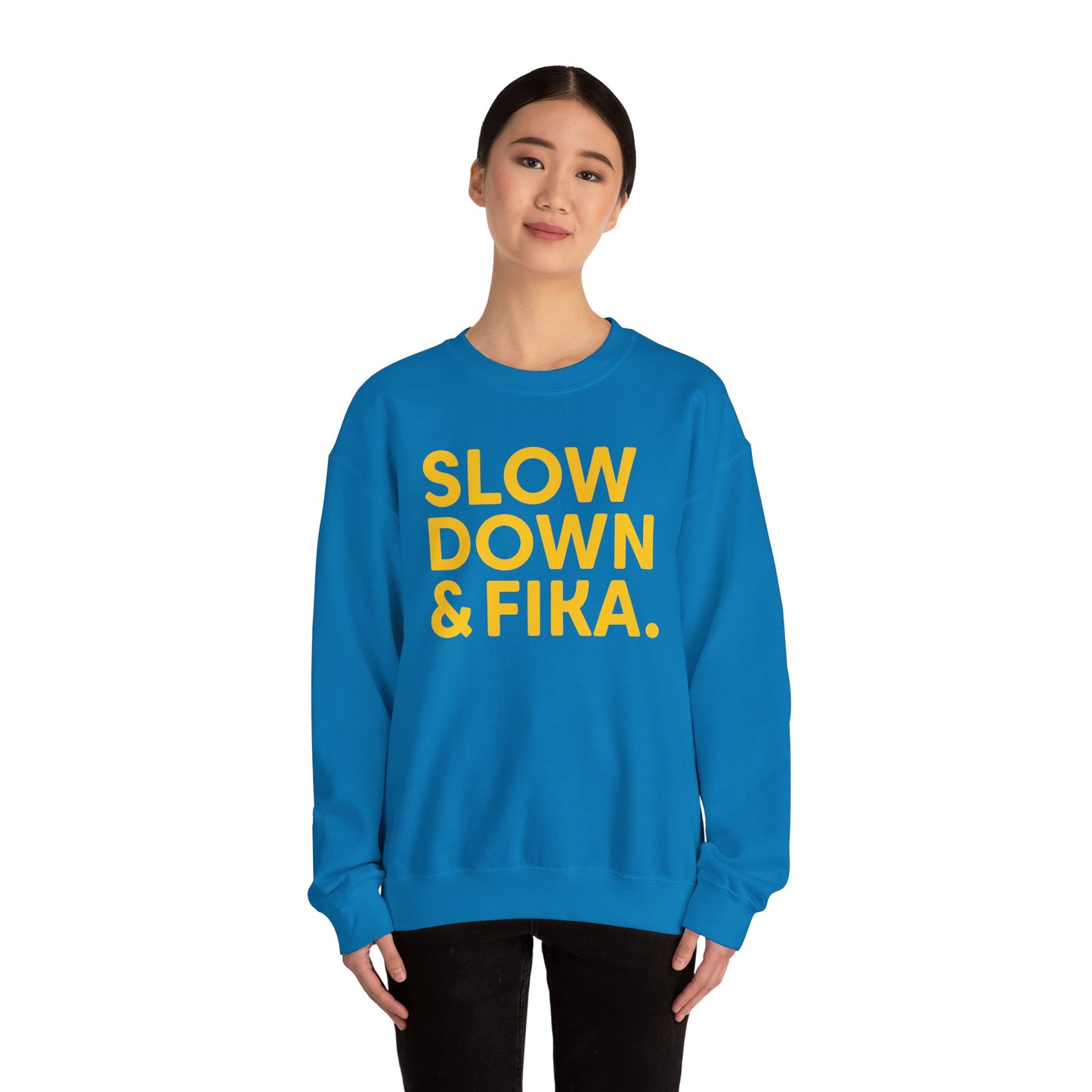 SLOW DOWN & FIKA Unisex Heavy Blend™ Crewneck Sweatshirt
