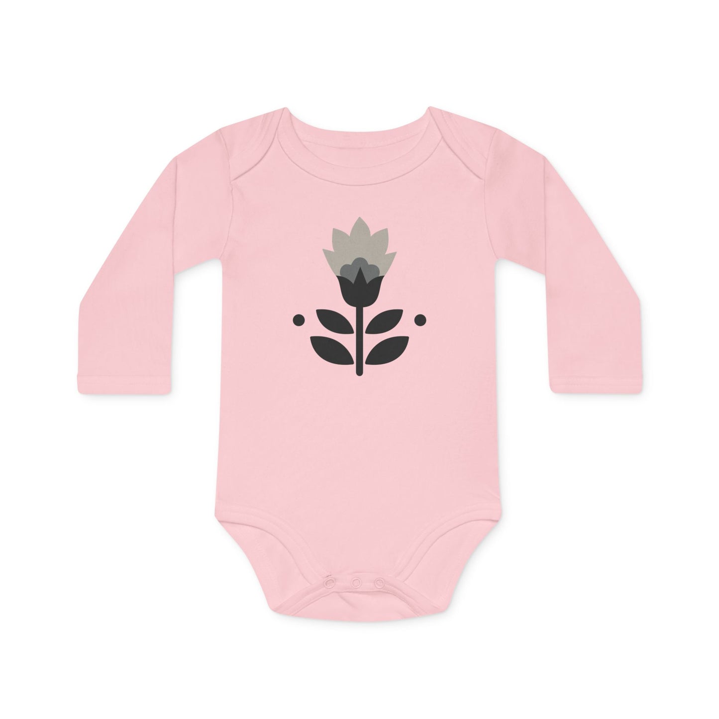 Floral Baby Bodysuit - Organic Long-Sleeve Infant Outfit for Newborns