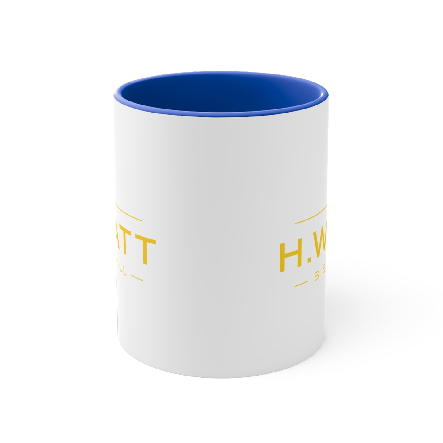 H. Wyatt MUG on BLUE Colorful Accent Mugs, 11oz