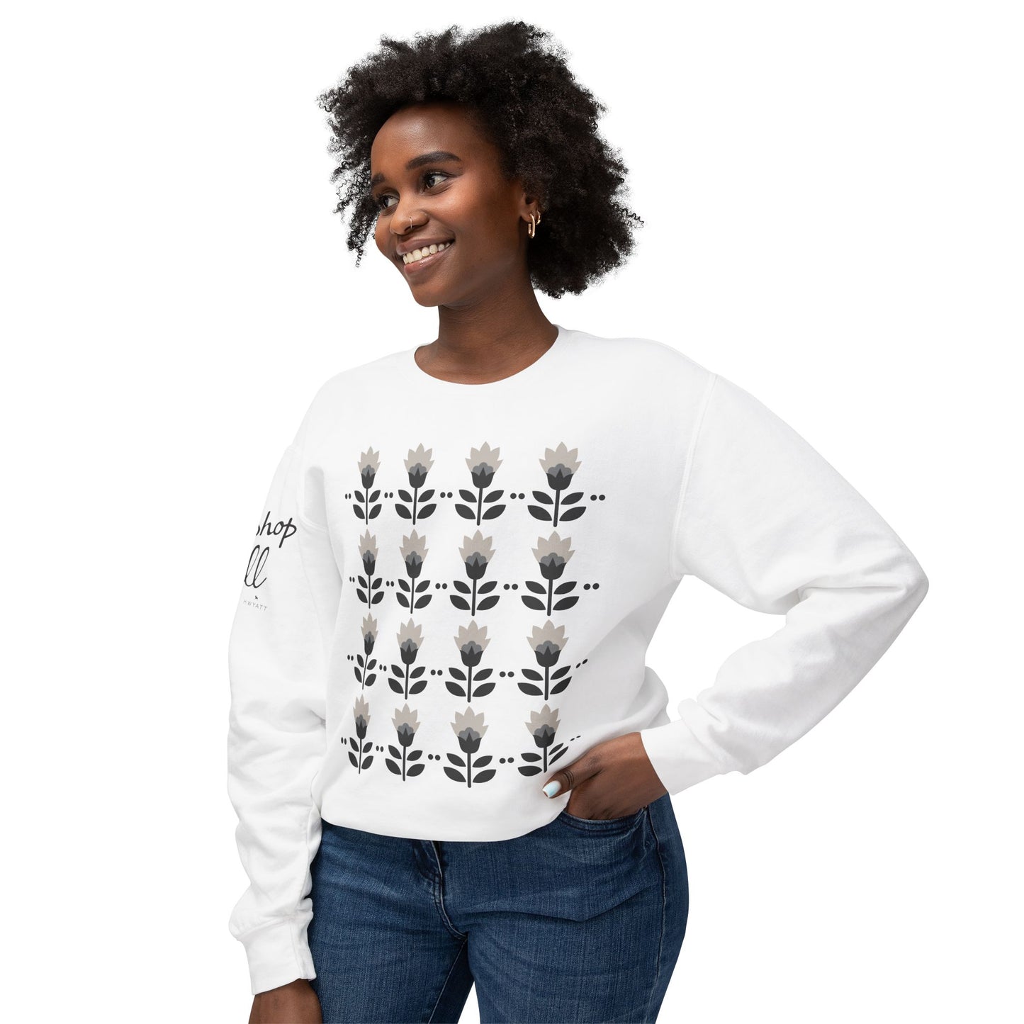 Floral Pattern Unisex Crewneck Sweatshirt - Perfect for Spring and Relaxation