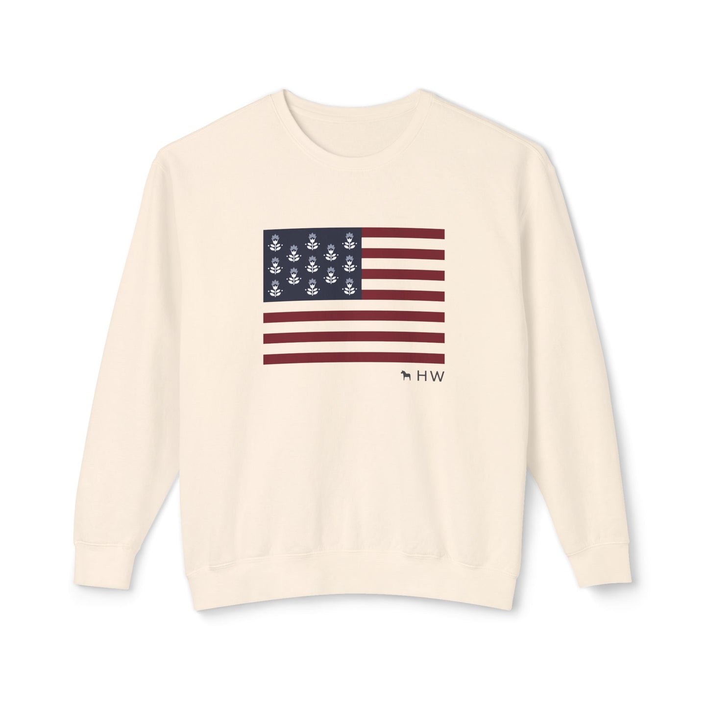 Flag Lightweight Sweatshirt for Memorial Day and 4th of July