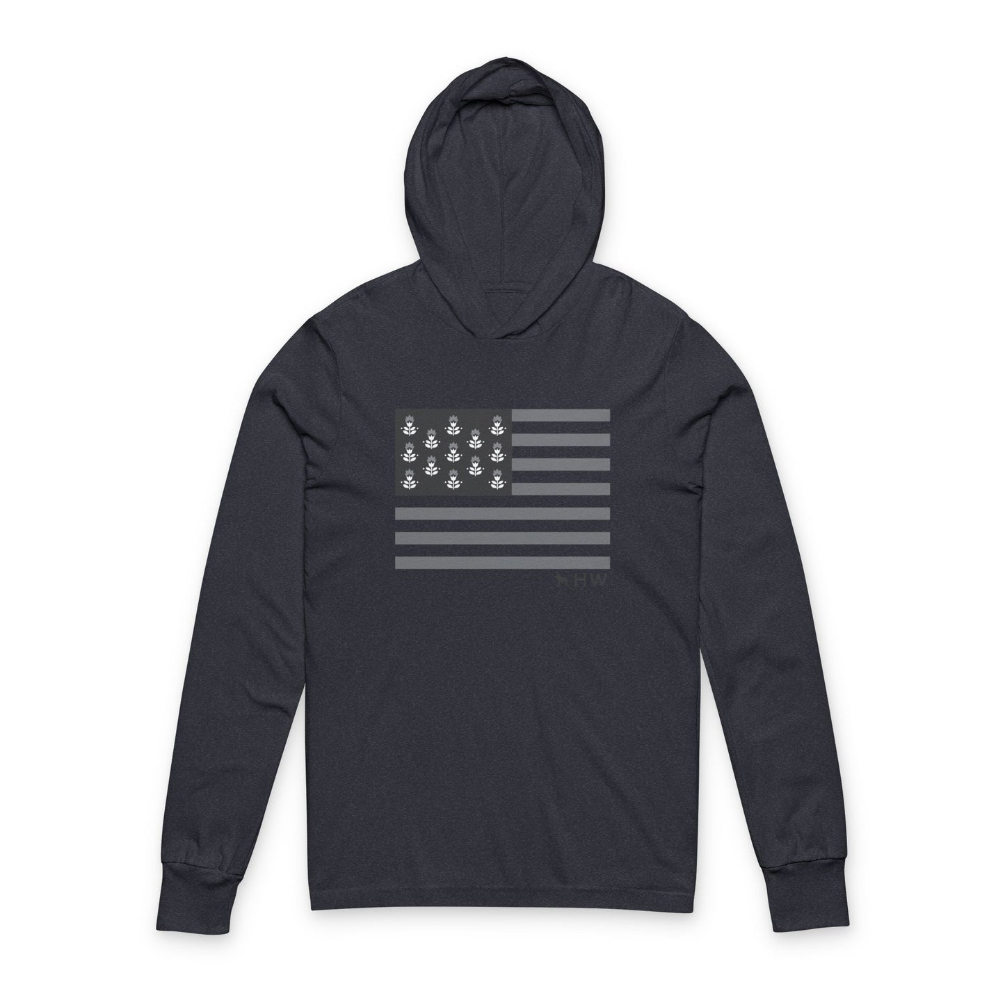 Patriotic Hoodie with Duck Design - Unisex Long Sleeve Tee