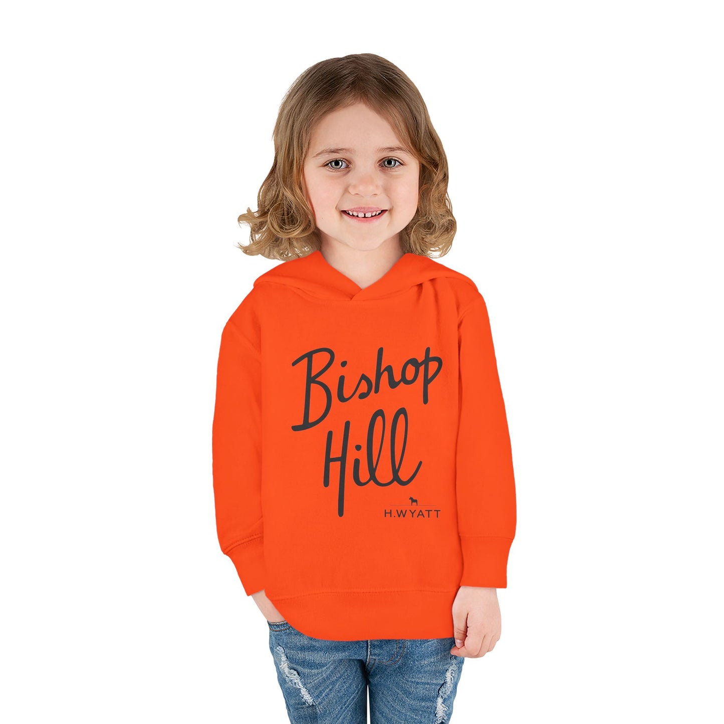 Toddler Hoodie - Bishop Hill Design with Cute Dog Graphic