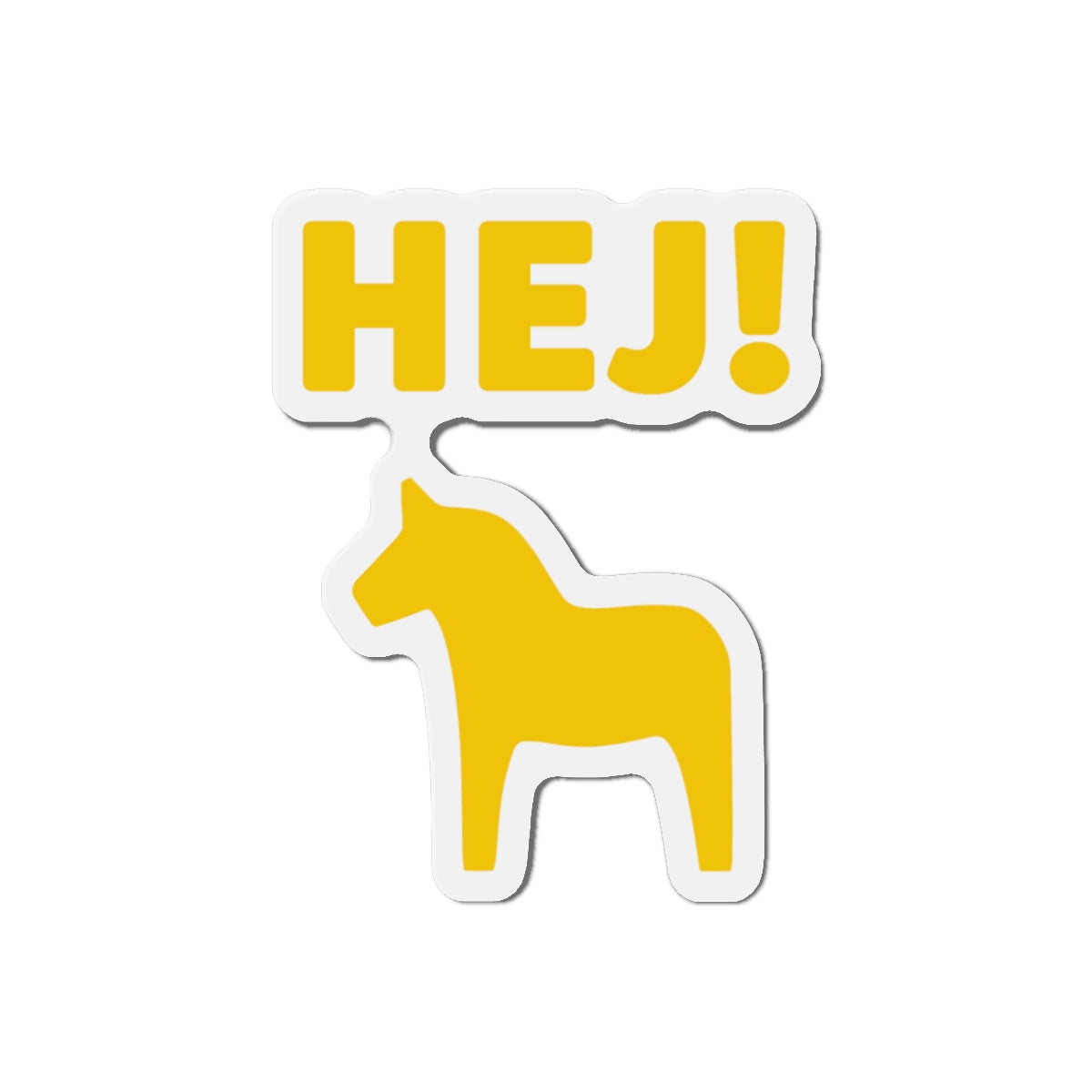 HEJ! Yellow Die-Cut Magnets