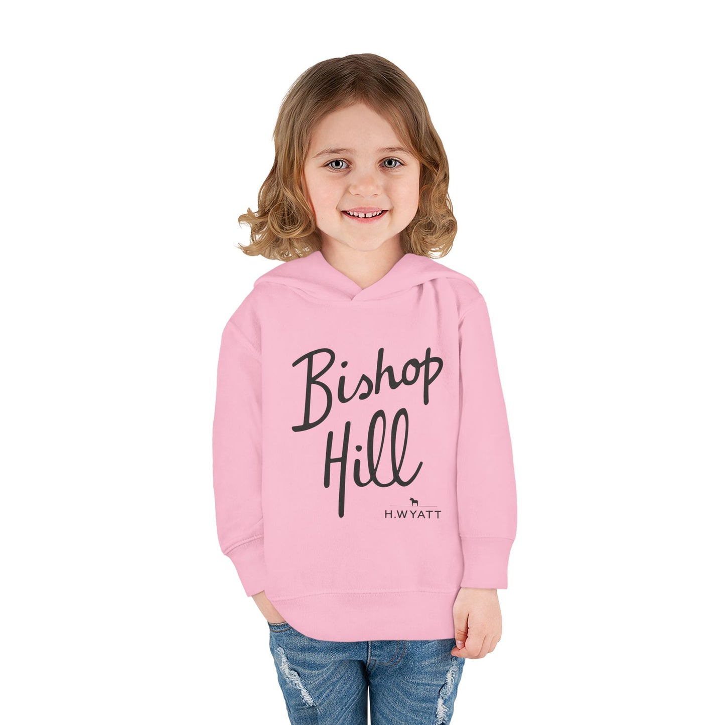 Toddler Hoodie - Bishop Hill Design with Cute Dog Graphic