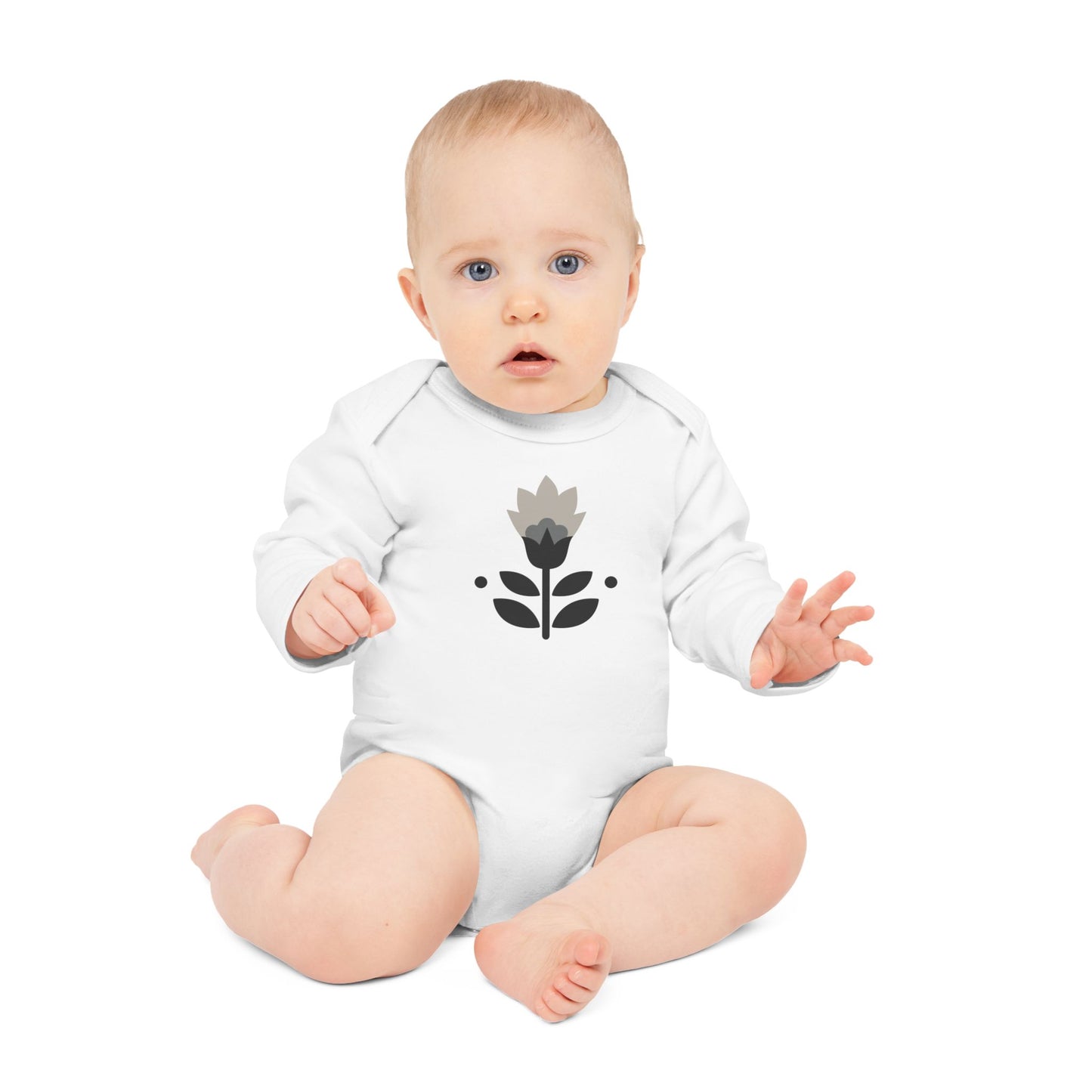 Floral Baby Bodysuit - Organic Long-Sleeve Infant Outfit for Newborns