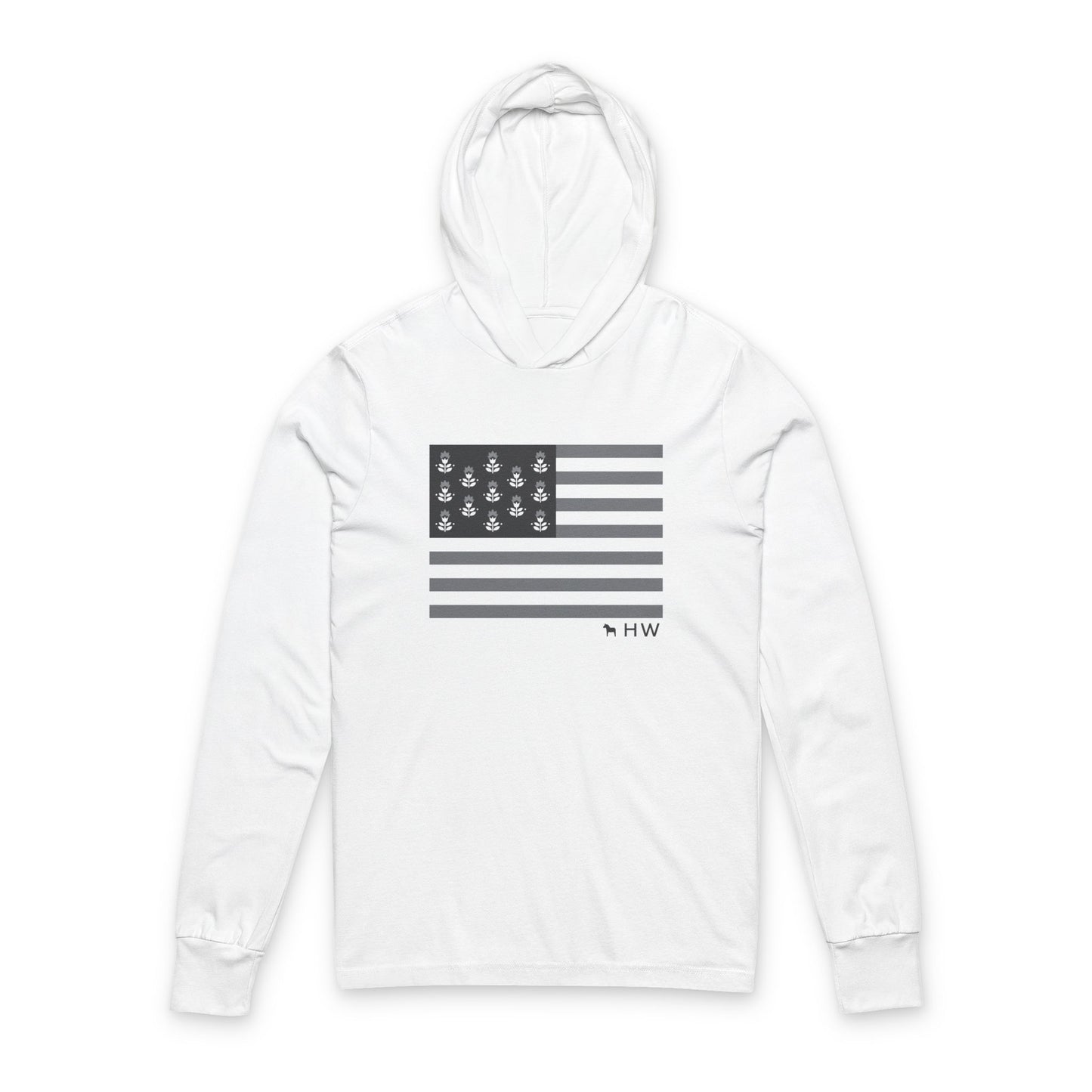 Patriotic Hoodie with Duck Design - Unisex Long Sleeve Tee