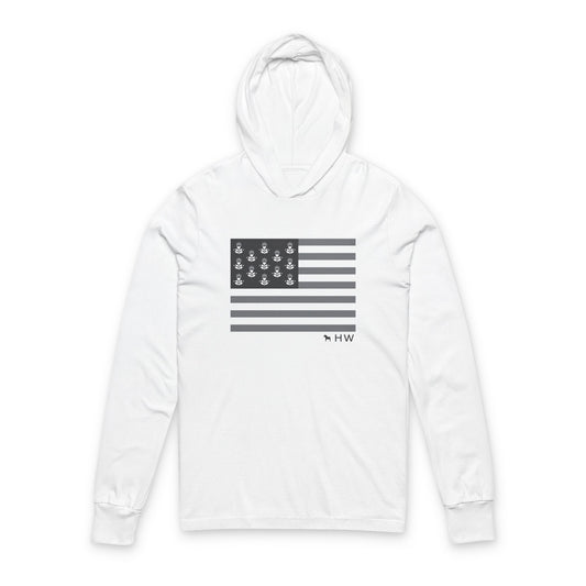 Patriotic Hoodie with Duck Design - Unisex Long Sleeve Tee
