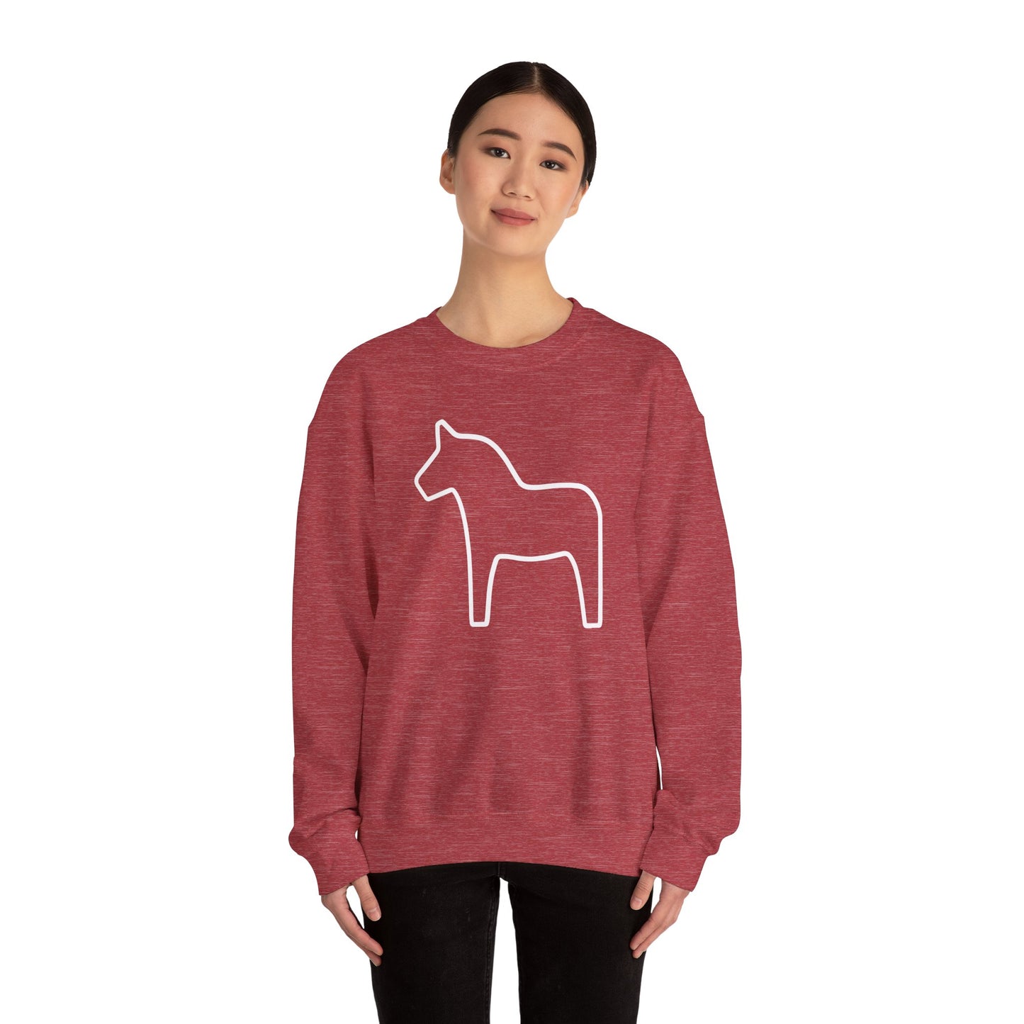 DALA Horse - RED - Unisex Heavy Blend™ Crewneck Sweatshirt