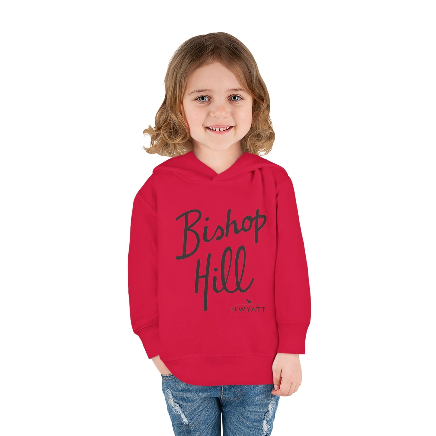 Toddler Hoodie - Bishop Hill Design with Cute Dog Graphic