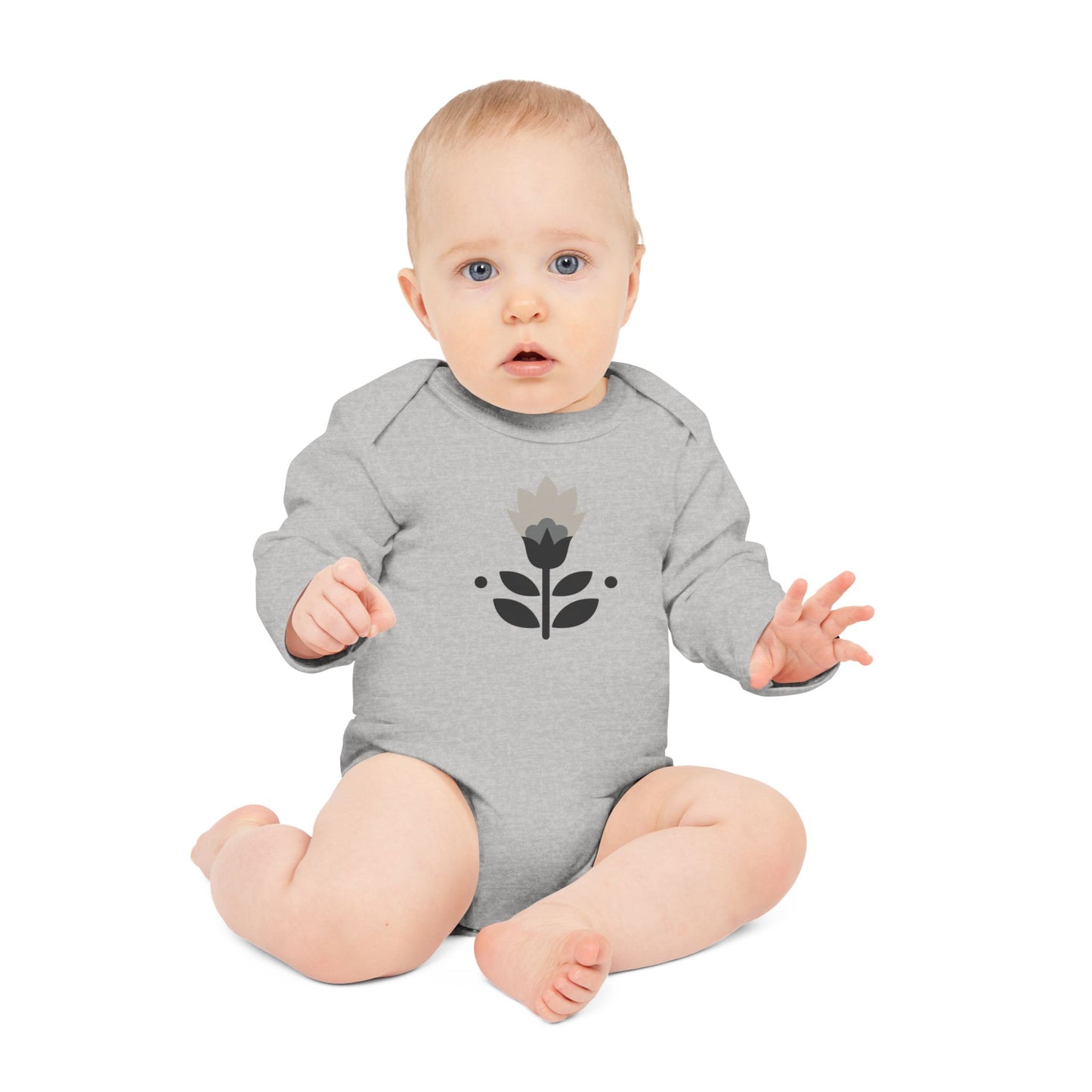 Floral Baby Bodysuit - Organic Long-Sleeve Infant Outfit for Newborns