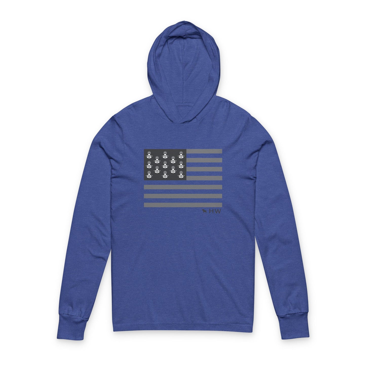 Patriotic Hoodie with Duck Design - Unisex Long Sleeve Tee