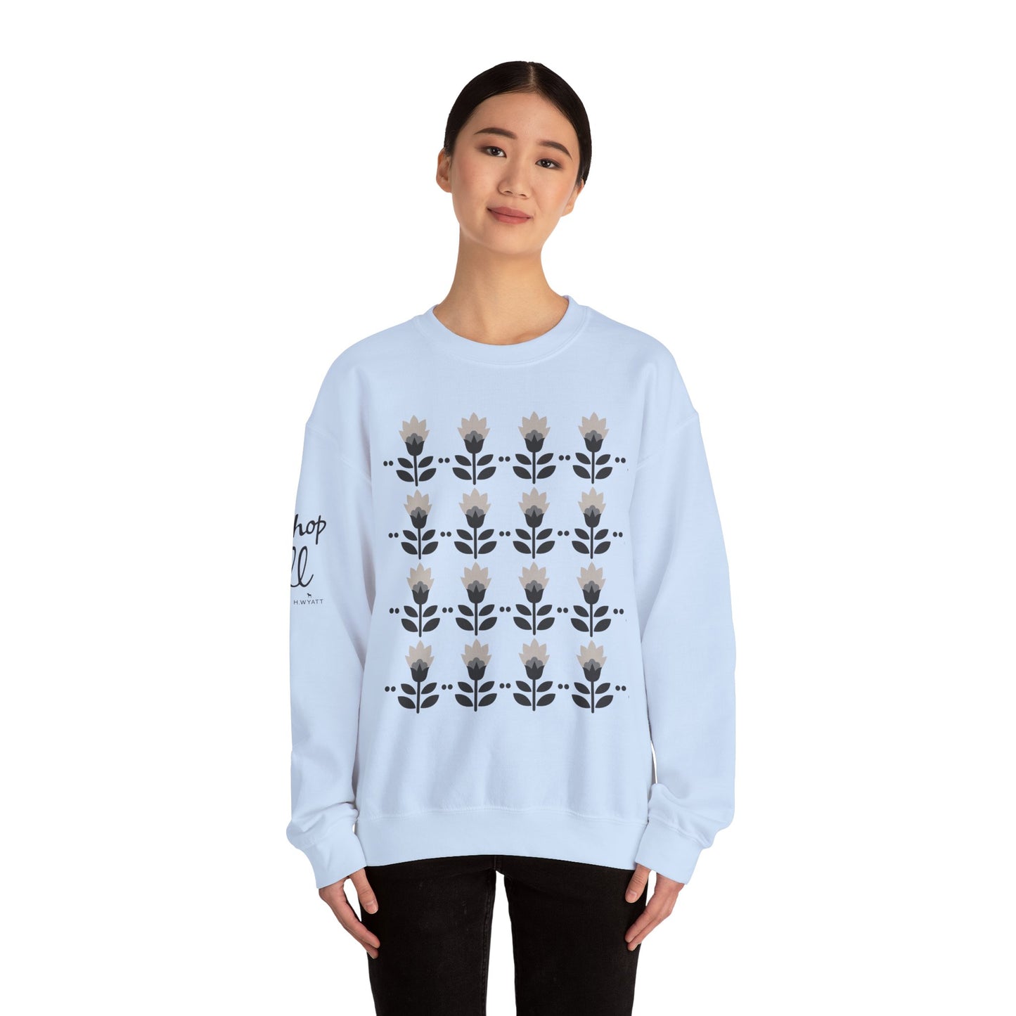 Floral Crewneck Sweatshirt - Comfy Cozy Unisex Heavy Blend™ - Blue Family