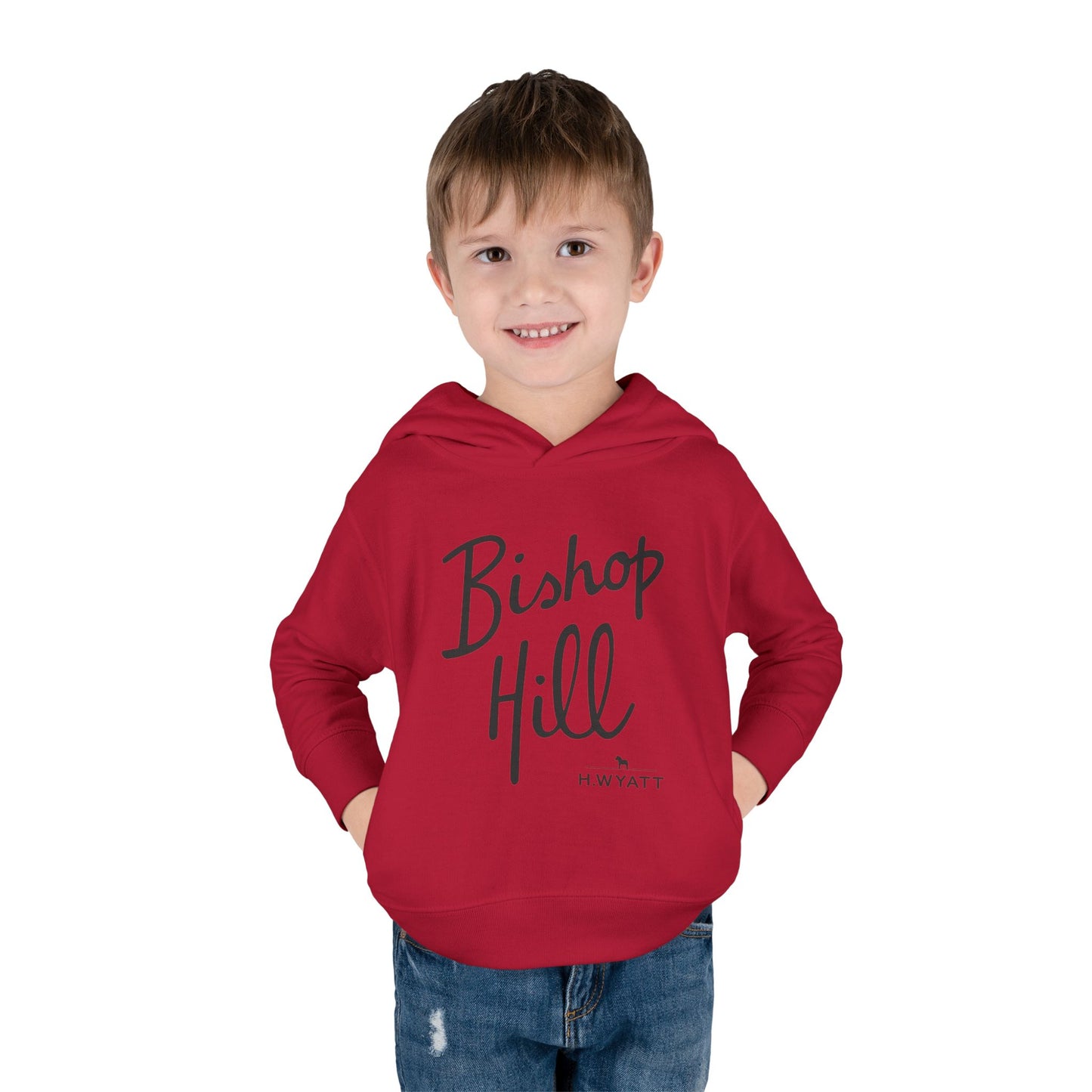 Toddler Hoodie - Bishop Hill Design with Cute Dog Graphic