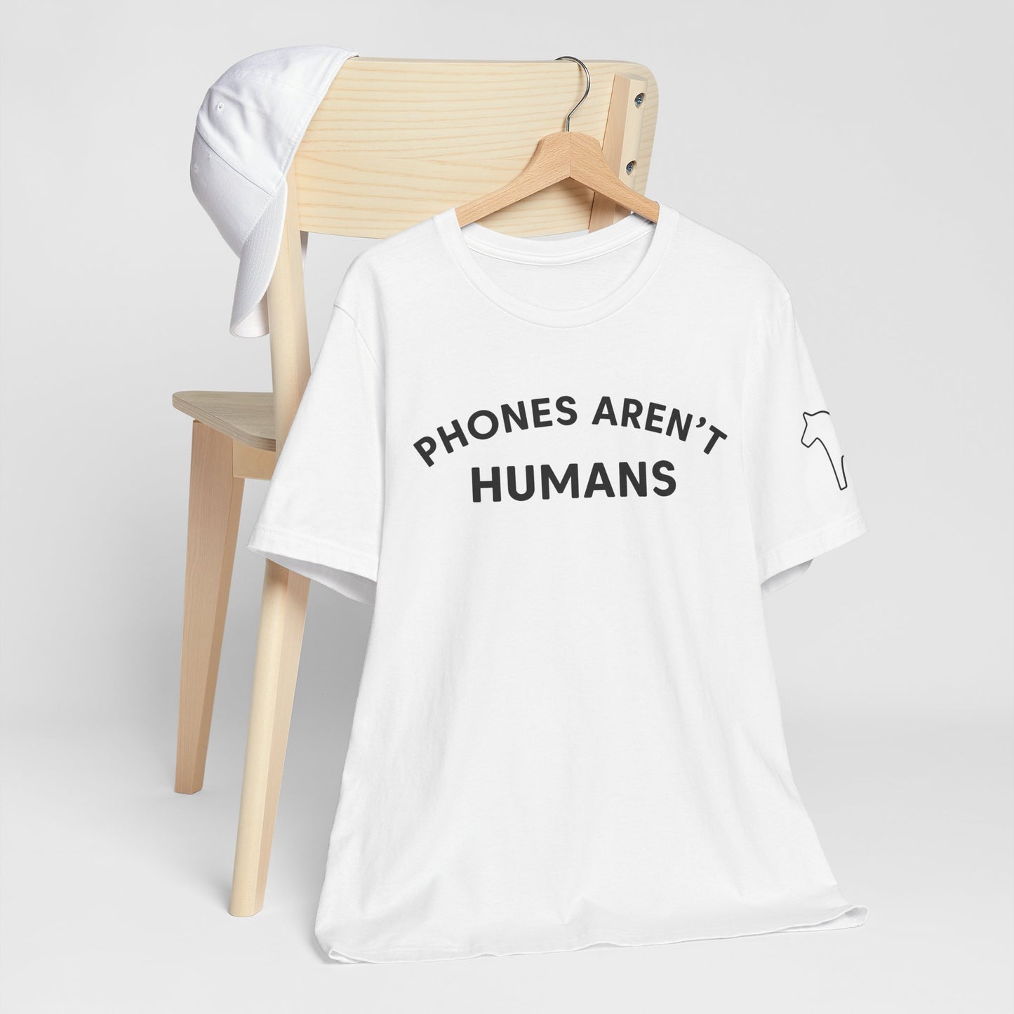 Phones Aren't Humans Unisex Tee - Casual Funny Short Sleeve Shirt