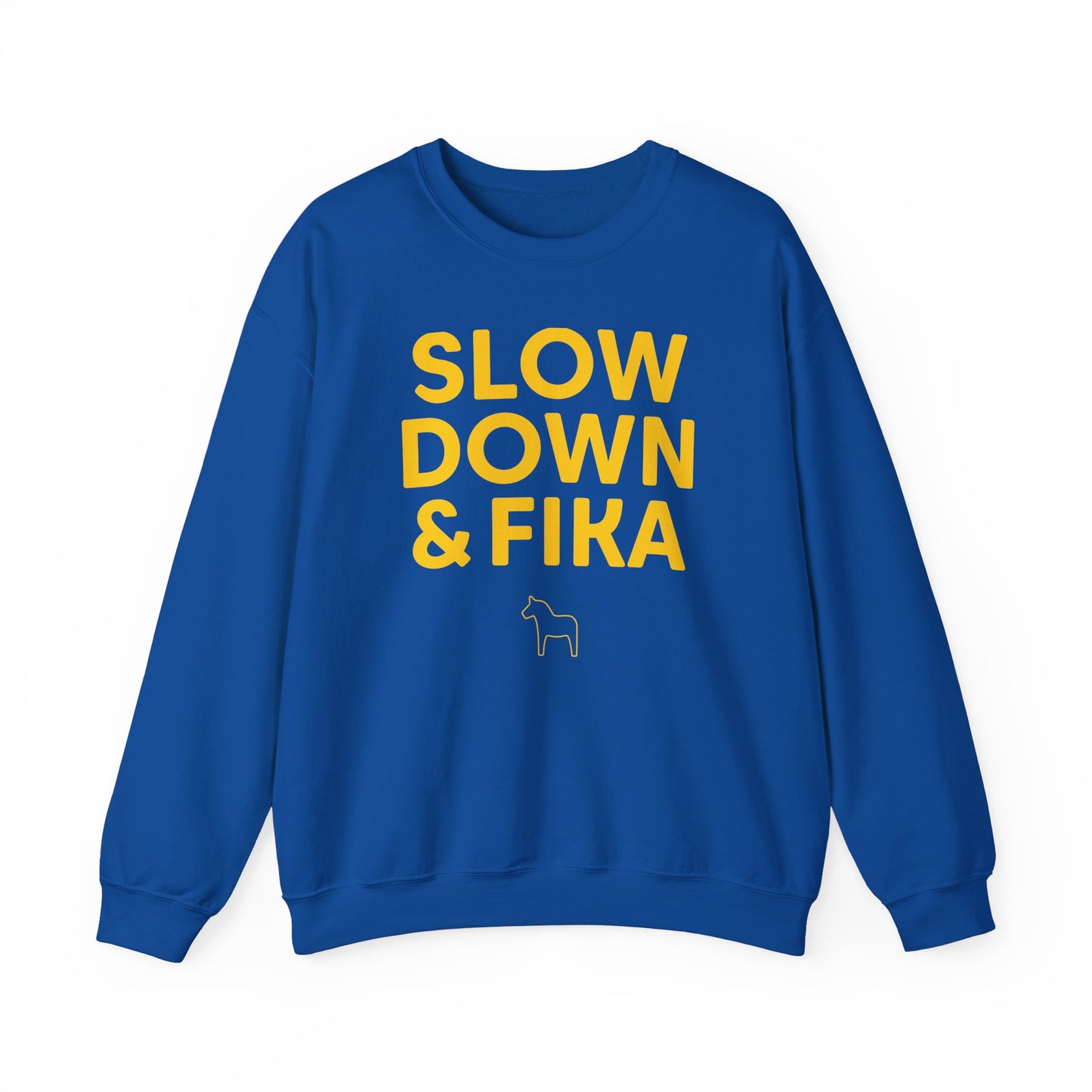 SLOW DOWN & FIKA Horse Unisex Heavy Blend™ Crewneck Sweatshirt
