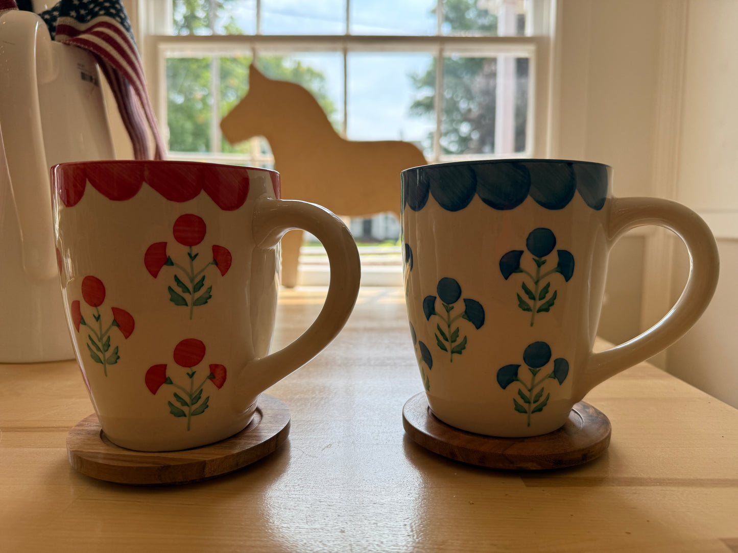 Morning Glory Handpainted Mug + Coaster
